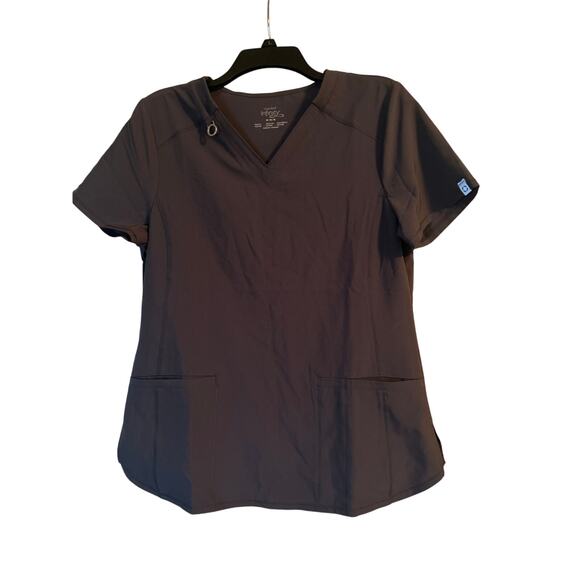 GUC Cherokee Infinity Dark Gray Scrub Top Pockets Size Medium - Picture 1 of 6